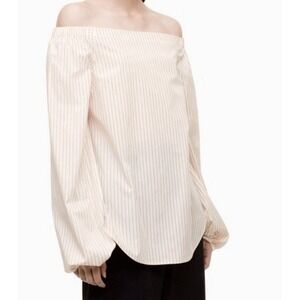 Artizia Babaton Women's Blouse Size Small Off the Shoulder Ballon Sleeves Office